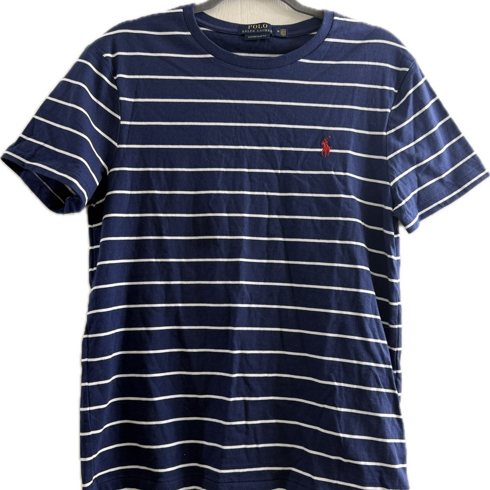 Polo by Ralph Lauren • Blue and White Striped Tee